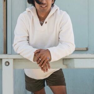 Birdwell Baja Cotton Terry Hoodie in Natural Size Large